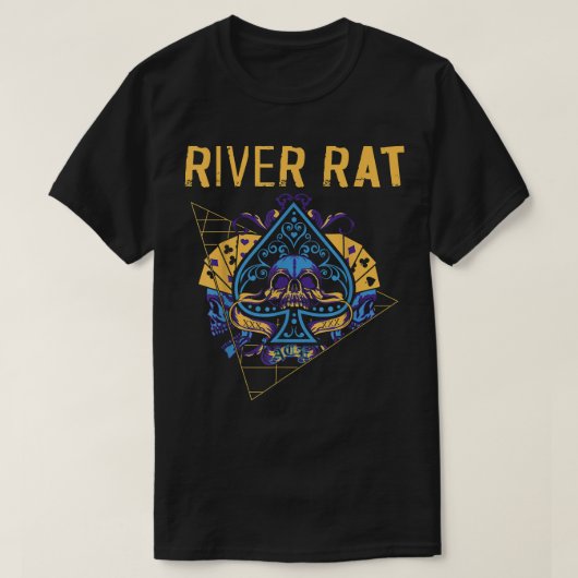 Poker Cards  Spade River Rat T-shirt (Design voorkant)