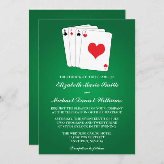 Poker Cards Weddenschap Kaart (Voorkant / Achterkant)