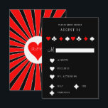 Poker Casino Kleuren Rood en Zwart Vegas  RSVP Kaartje<br><div class="desc">Aanpassen voor uw vegas-thema-evenement of locatie</div>