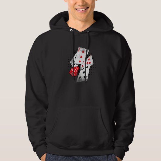 Poker Casino Playing Cards Dice 8375 BETS Winner H Hoodie (Voorkant)