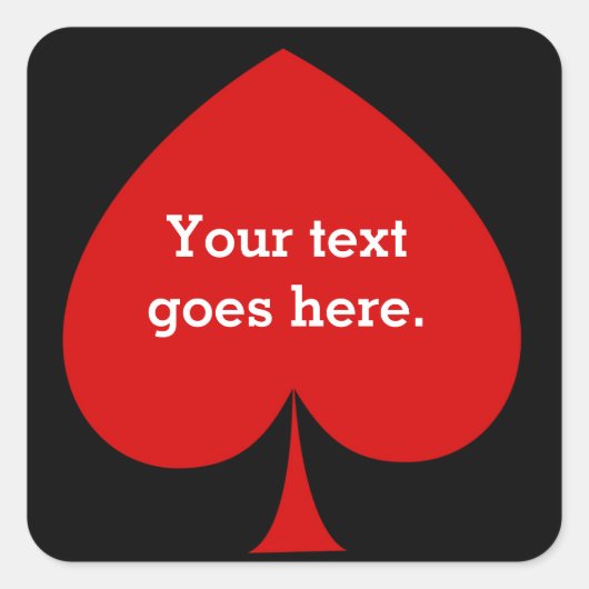 Poker casino spade partij gunst sticker (Voorkant)