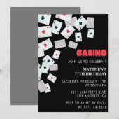 Poker Casino Speelkaart 77e verjaardag uitnodiging (Voorkant / Achterkant)