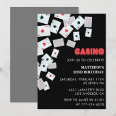 Poker Casino Speelkaart uitnodiging 42e verjaardag (Voorkant / Achterkant)