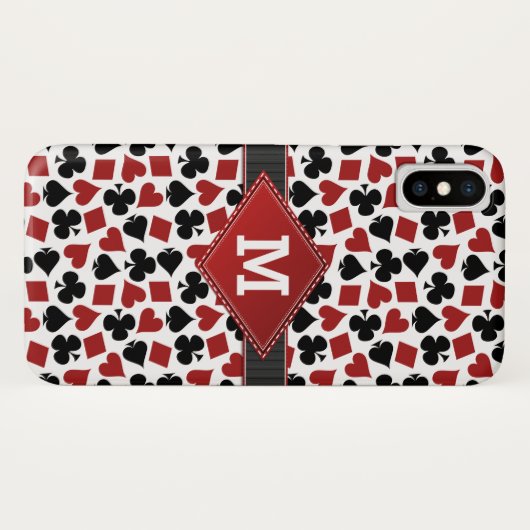 Poker Casino Suit Pattern Monogram Case-Mate iPhone Case (Achterkant (horizontaal))
