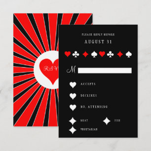 Poker Casino Suits Red en Black Vegas RSVP Kaartje