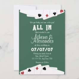 Poker/Casino Thleding Wedding Invitation Kaart