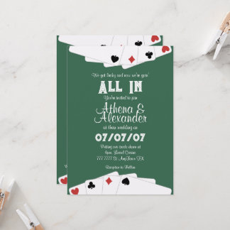 Poker/Casino Thleding Wedding Invitation Kaart