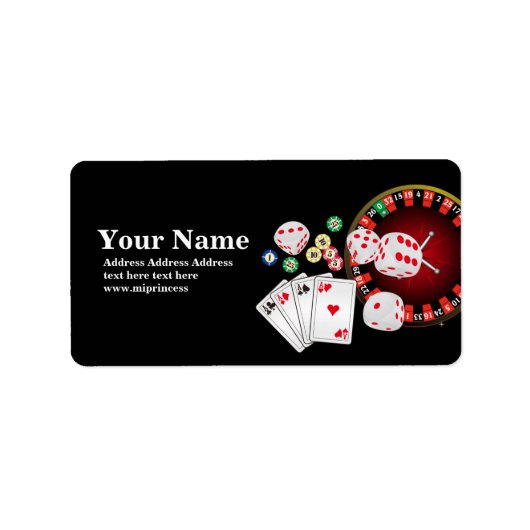 poker , casino , volwassene , retour address stick etiket (Voorkant)