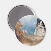 Poker Cats Kunstwerk van Louis Wain Magneet (Voorkant / Achterkant)