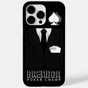 Poker Champ Black en Grey Pinstripe Suit Casino Case-Mate iPhone Case