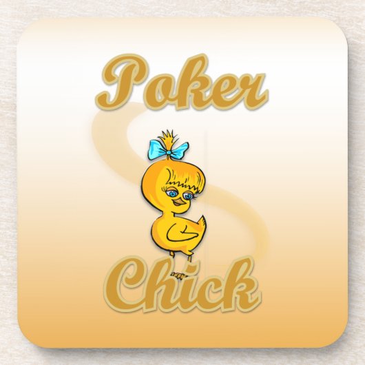 Poker Chick Bier Onderzetter (Voorkant)
