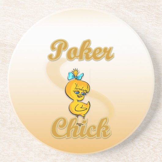 Poker Chick Zandsteen Onderzetter (Voorkant)