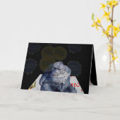 Poker Chimp Champion 3D Effect Birthday Card Kaart (Gele Bloem)