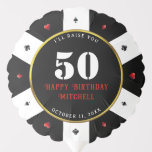 Poker Chip 50ste verjaardag Ballon<br><div class="desc">Koel,  zwart,  wit,  rood en goud casino poker chip 50ste verjaardag feest ballon. Personaliseer het met uw evenementengegevens.</div>