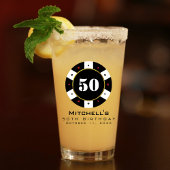 Poker Chip 50ste verjaardag Glas