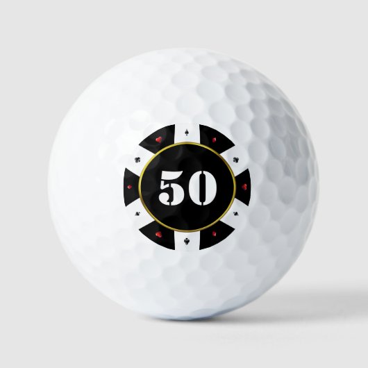Poker Chip 50ste verjaardag Golfballen (Voorkant)