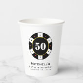 Poker Chip 50ste verjaardag Papieren Bekers (Voorkant)