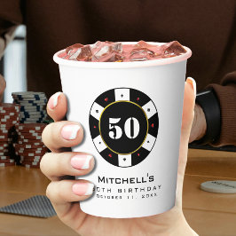 Poker Chip 50ste verjaardag Papieren Bekers