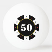 Poker Chip 50ste verjaardag Pingpongbal (Voorkant)