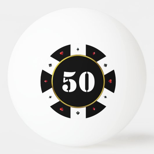 Poker Chip 50ste verjaardag Pingpongbal (Achterkant)