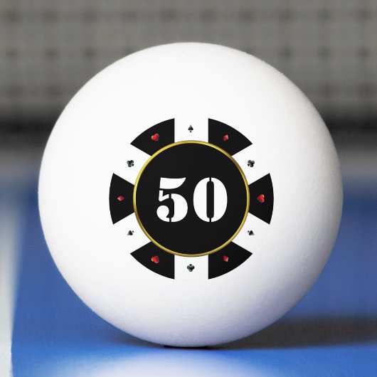 Poker Chip 50ste verjaardag Pingpongbal