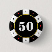 Poker Chip 50ste verjaardag Ronde Button 3,2 Cm (Voorkant)