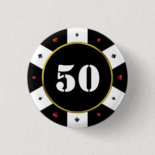 Poker Chip 50ste verjaardag Ronde Button 3,2 Cm