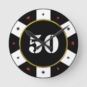 Poker Chip 50ste verjaardag Ronde Klok (Voorkant)