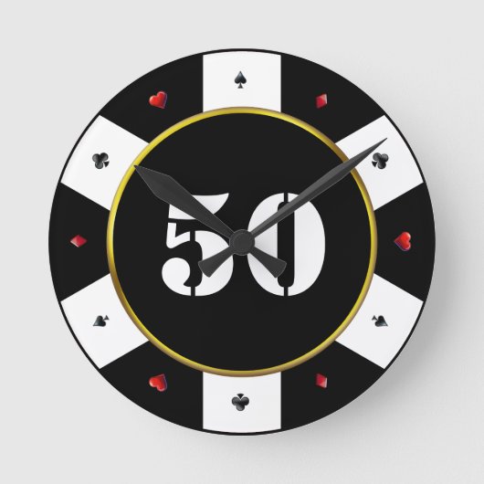 Poker Chip 50ste verjaardag Ronde Klok (Voorkant)