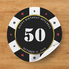 Poker Chip 50ste verjaardag Ronde Sticker