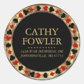 Poker Chip Adreslabel Ronde Sticker (Voorkant)