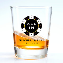 Poker Chip All In Huwelijksgunst Zwart Shot Glas