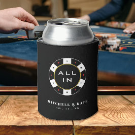 Poker Chip All in Wedding Black Blikjeskoeler