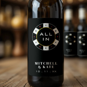 Poker Chip All in Wedding Black Wijn Etiket