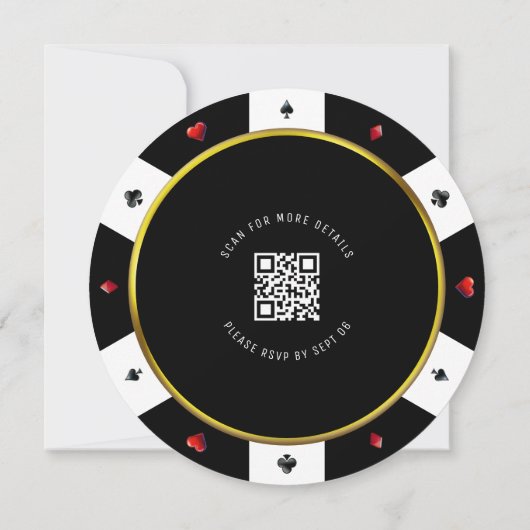 Poker Chip All in Wedding Kaart (Achterkant)