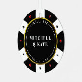 Poker Chip All in Wedding Metalen Ornament (Voorkant links)