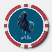 Poker Chip Bald Eagle Heart Custom Quote Loyalty 1 (Voorkant)