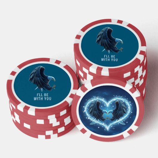Poker Chip Bald Eagle Heart Custom Quote Loyalty 1 (Opstapeling)