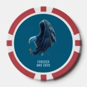 Poker Chip Bald Eagle Heart Forever Custom 2 (Voorkant)