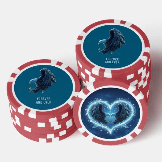 Poker Chip Bald Eagle Heart Forever Custom 2 (Opstapeling)