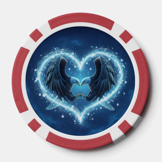 Poker Chip Bald Eagle Heart Forever Custom 2 (Achterkant)