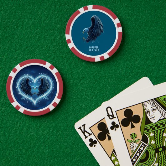 Poker Chip Bald Eagle Heart Forever Custom 2 (Pokertafel (Dubbel))