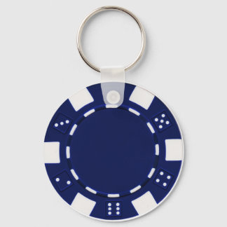 poker chip blauw sleutelhanger