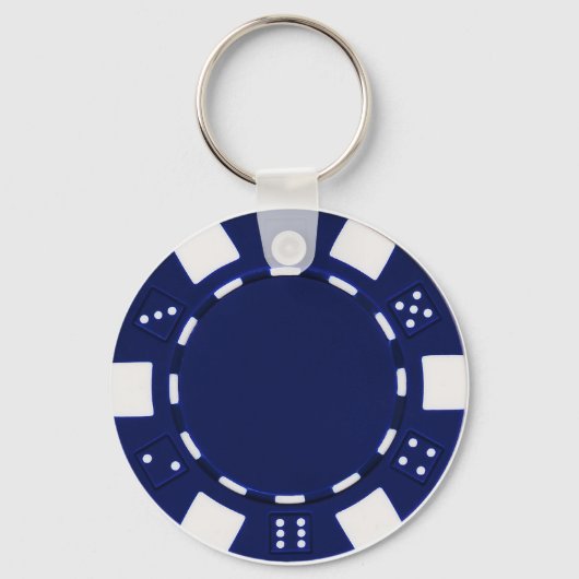 poker chip blauw sleutelhanger (Voorkant)