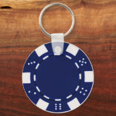poker chip blauw sleutelhanger (Voorkant)