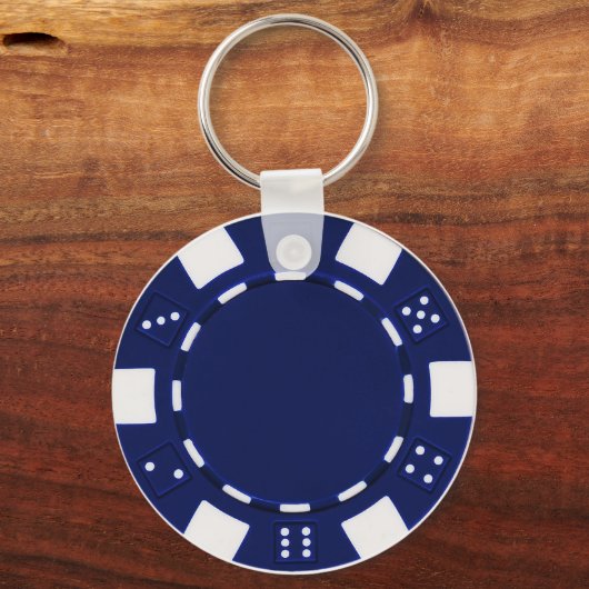 poker chip blauw sleutelhanger (Voorkant)