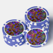 Poker Chip Bloemen Abstract Glas in lood (Opstapeling)