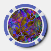 Poker Chip Bloemen Abstract Glas in lood (Achterkant)
