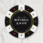 Poker Chip Bruiloft Bedankjes Labels (Voorkant)