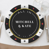 Poker Chip Bruiloft Papieren Bordje